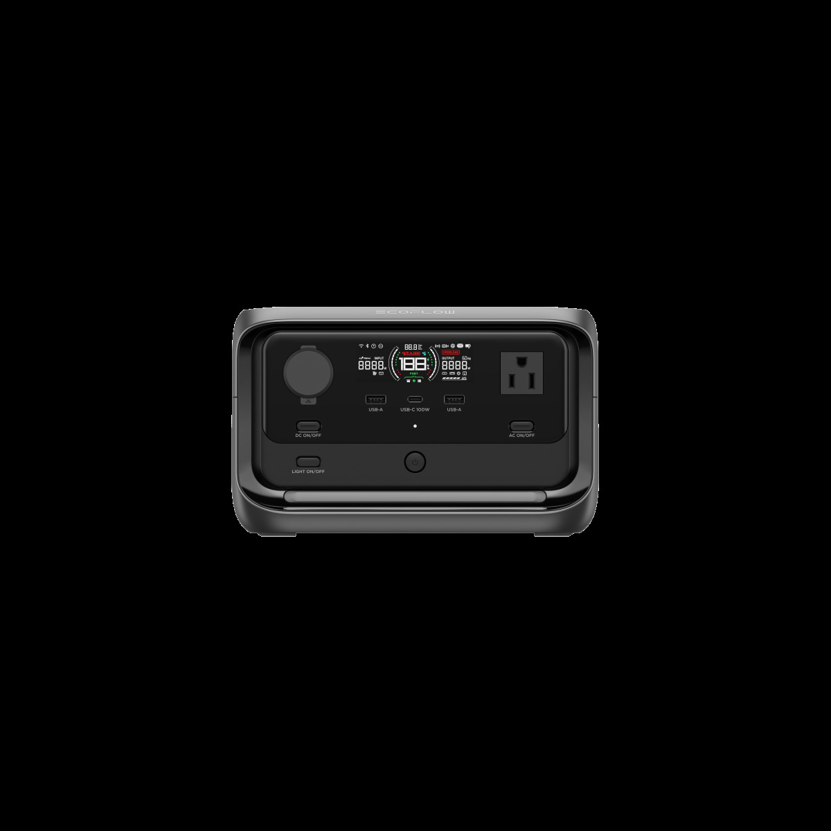 EcoFlow RIVER 3 portable power station compact front view with single AC outlet